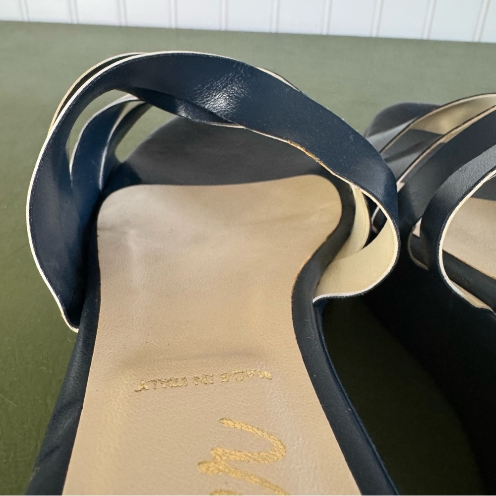 Butter Italy Two-Tone Top Twist Platform Sandals in Navy and Cream *Italy* - Picture 9 of 13